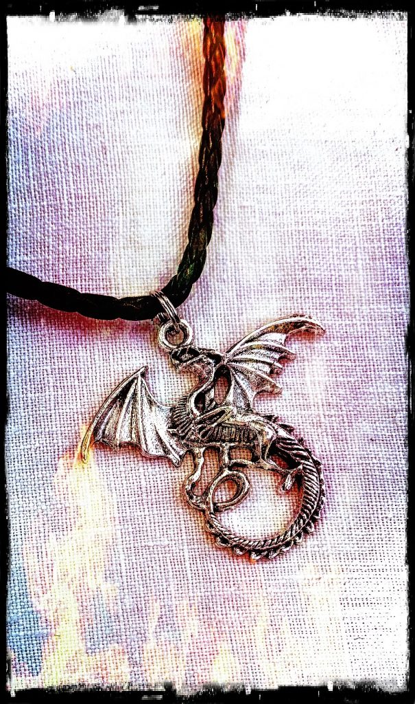 Dragon on Braided Cord Necklace
